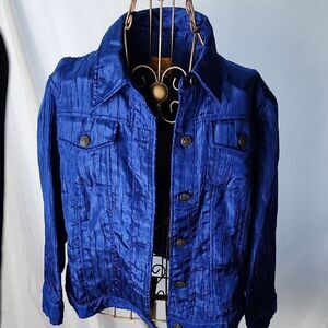 Royal Blue Lightweight Textured Jacket Size 12
